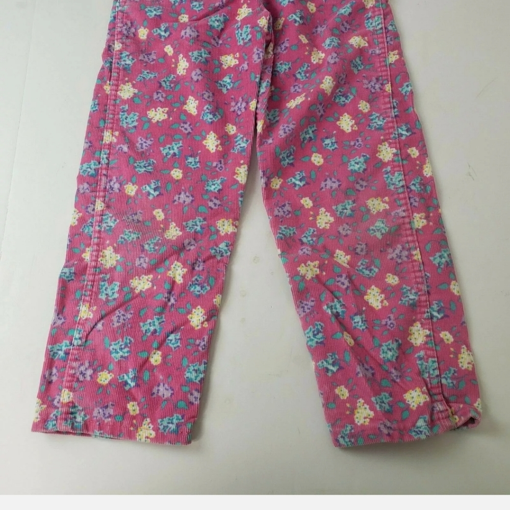 Vintage Oshkosh B'gosh Floral Overalls Corduroy - Picture 8 of 10